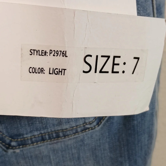 A2 SA Jeans Ankle Skinny LIGHT Wash Denim Button Fly Mid Rise size 7 - Picture 8 of 9